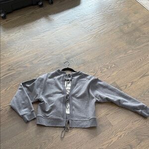 Alexander Wang Gray Sweatshirt with Tie Detail